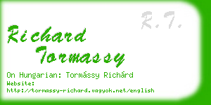 richard tormassy business card