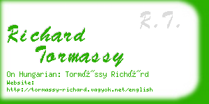 richard tormassy business card